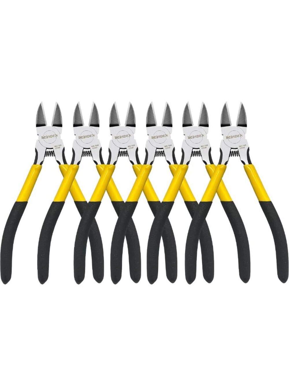 6.5" Wire Cutters & Diagonal Cutting Pliers - 6 Pack Heavy-Duty Snippers